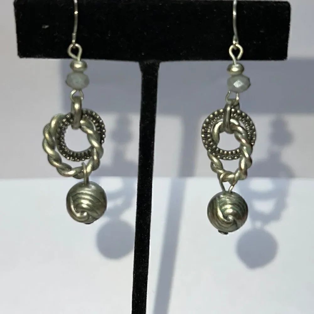 Silver Tone Dangly Earrings